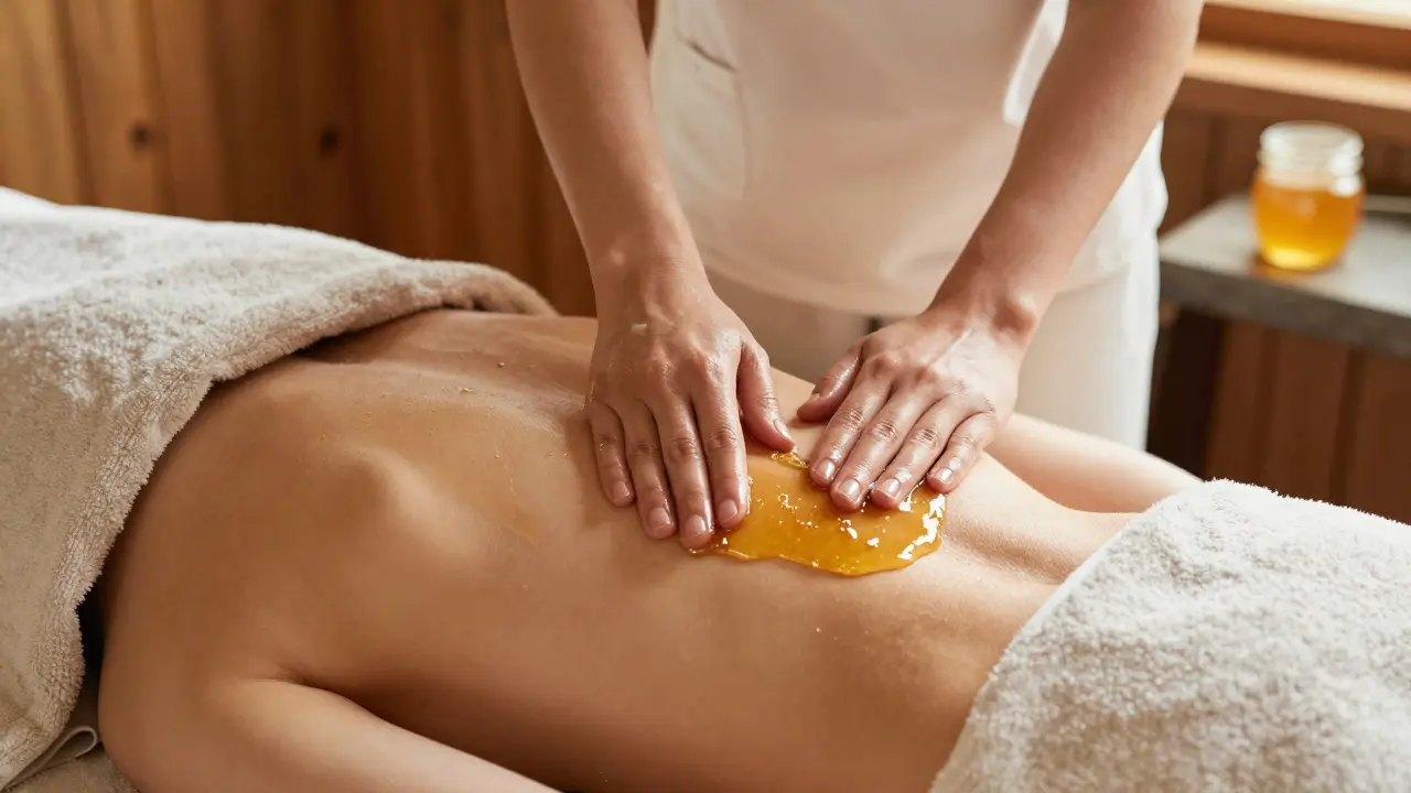 Medová masáž: proč je tak oblíbená a co skutečně dělá pro tělo